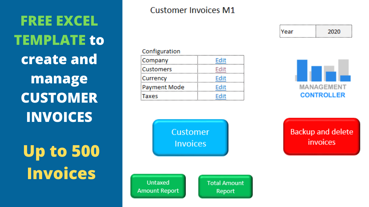 500 Customer Invoices Free Excel Template