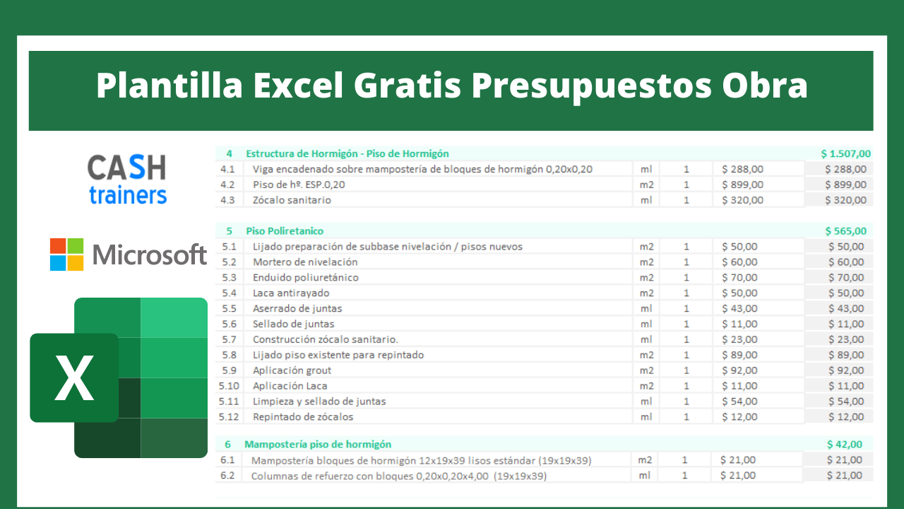 Plantilla Excel Gratis Presupuestos Obra